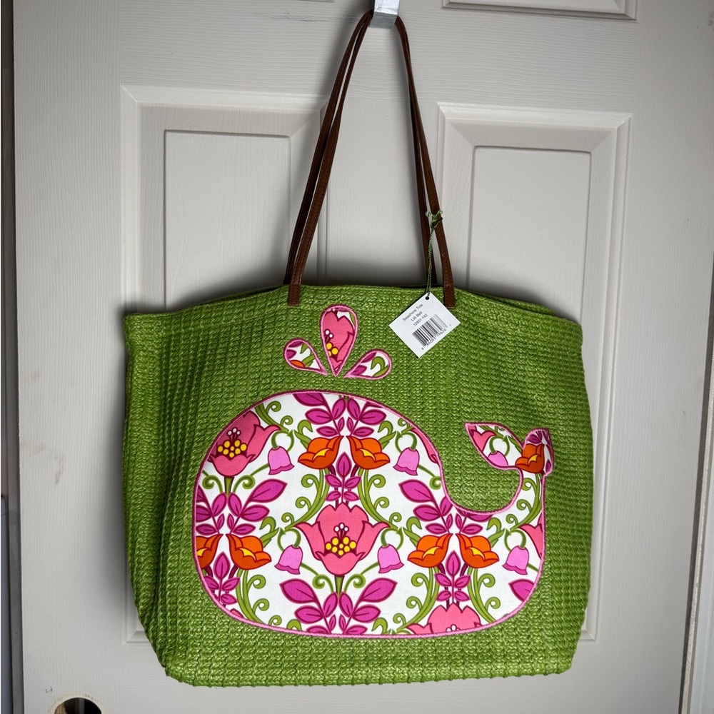 NWT Vera Bradley Lilli Bell Seashore Tote Straw Tote Retired